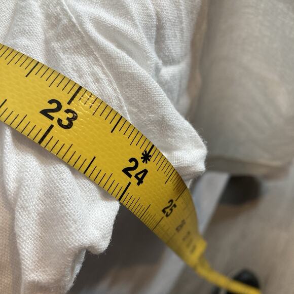 Susan Graver Women's White Linen Embroidered Button Up Shirt Size XL Boxy Boho - Picture 4 of 12